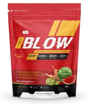Limitless Pharma Blow Pre Workout Powder | Increased Energy Nitric Oxide Booster Enhanced Endurance Focus | L-Citrulline Beta-Alanine L-Arginine Caffeine | 50 Servings (Kiwi Watermelon) Kiwi Watermelon 50 Servings (Pack of 1)
