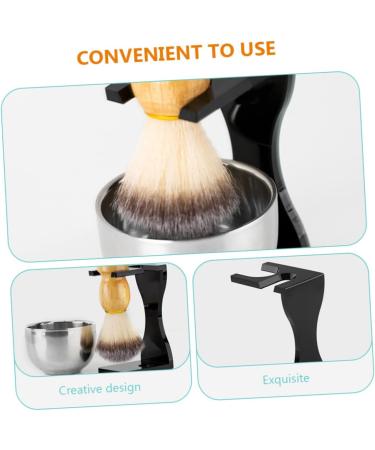 Premium Shaving Set for Men - Brush & Stand | Black Suits Acrylic | Perfect Barber Hair Removal Accessories - Buy Online on GoSupps.com
