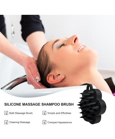 Scalp Brush & Shampoo Massager | Silicone Shower Hair Brush for Growth - Unisex Black Design - Buy Online on GoSupps.com