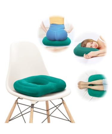 Inflatable Donut Pillow Adjustable Butt Cushion Seat for Long Sitting to Helps Relieve Pressure from Hemorrhoid Treatment Tailbone Pain Coccyx Pain Sciatica Postpartum (Pink) (green)