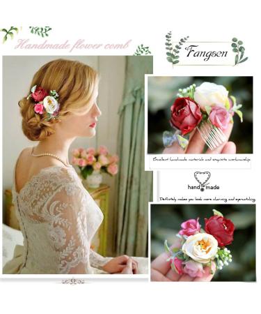 Fangsen Silver Wedding Roses Flower Hair Comb - Bridal Floral Hair Clip for Women and Girls - Buy Online on GoSupps.com