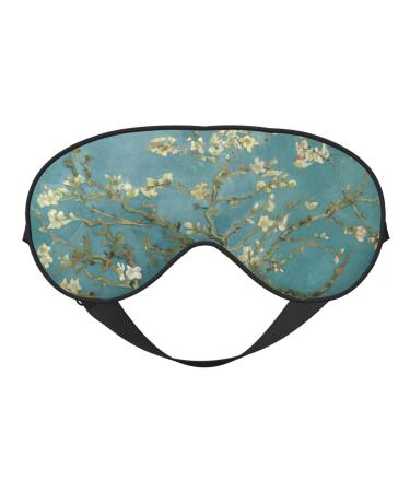 BREAUX almond blossom print Sleeping Eye Mask Double Sided Blackout Eye Mask Travelling Sleeping Mask