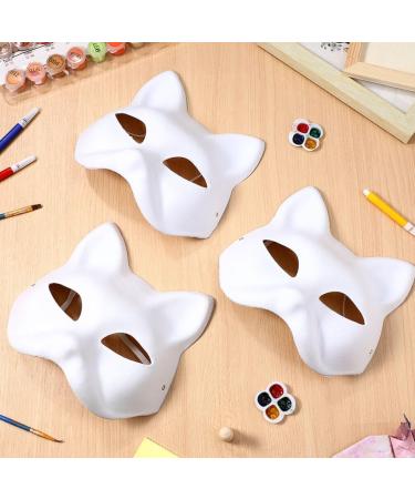 Homoyoyo 6 PCS DIY Cat Masks - Unpainted Paper Mache Masquerade Masks for Halloween Cosplay & Costume Parties - Buy Online on GoSupps.com