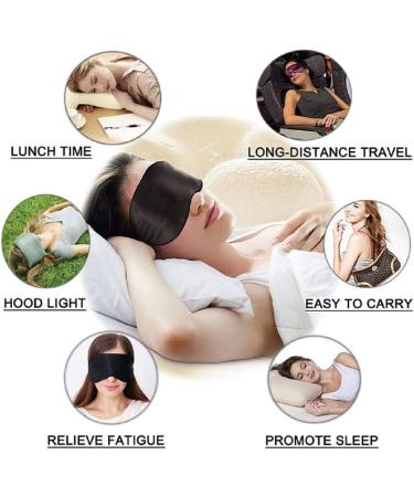 Silk Sleep Mask: Lightweight, Breathable & 100% Opaque Blindfold - Adjustable Strap for Women, Men & Children - Black - Buy Online on GoSupps.com