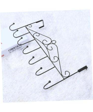 STOBAZA Office Coat Hanger 7 Over Door Towel Mounted Hooks Cloth Hanging Holder Clothes Hook Coat Rack No Trace Kitchen Hanger Black 43.00X23.00X5.00CM - Buy Online on GoSupps.com