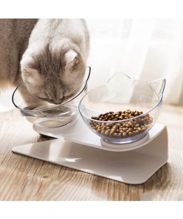 Double Cat Dog Bowls - Elevated Tilted Pet Bowl with Raised Stand for Cats and Small Dogs - Buy Online on GoSupps.com