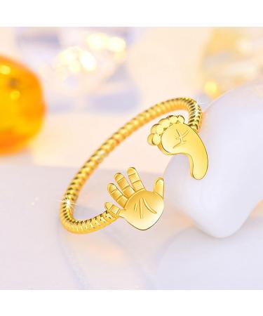 Tmianya Exquisite Diamond Baby Footprint Ring - Versatile Foot-in-One Accessory for Mothers | Unique Cell Phone Charm - Buy Online on GoSupps.com