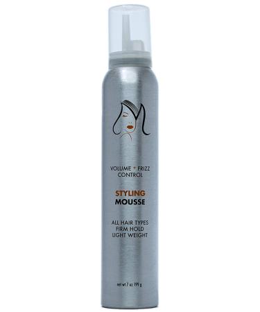 MooShe Firm Hold Styling Mousse - Lightweight Volumizing Formula Frizz Control for All Hair Types Vegan (7 oz)