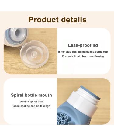 Squeeze Bottle - Small Silicone Toiletry Dispenser Bottle | 2 in 1 Shampoo Conditioner Dispenser Leak Proof Refillable Squeezable Containers for Home Travel Dark Blue - Buy Online on GoSupps.com