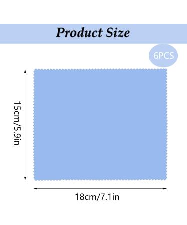 Laeeyin Microfiber Glasses Cleaning Cloth - 6-Pack (15x18 cm) | Screen Cleaner Towels for Glasses Screens & Tablets - Blue - Buy Online on GoSupps.com