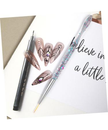 FOMIYES 2Sets Nail art drawing pen nail art fingernail brush DIY nail pens DIY nail nail liner brush miniature painting Alloy Pen Holder do it yourself draw a line - Buy Online on GoSupps.com
