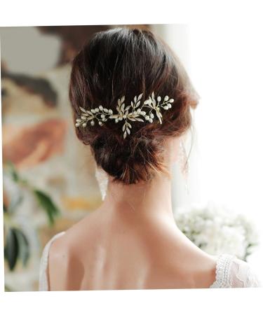 Beavorty Leaf Hair Comb Bride Hair Clip Pearl Hair Comb Pearl Hair Accessories Wedding Hair Comb Bridal Headdress Pearl Wedding Clip Bride Headpieces for Wedding Tiara Leaf Hairpin Miss - Buy Online on GoSupps.com