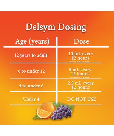 Delsym Adult Cough Suppressant Liquid Orange Flavor 3 Ounce (Pack of 2) - Buy Online on GoSupps.com