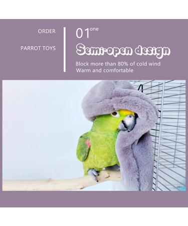 SGQCAR Corner Fleece Bird Blanket - Cozy Cage Snuggle Hut for Parrots, Conures, Lovebirds, and Cockatiels - Large Gray - Buy Online on GoSupps.com