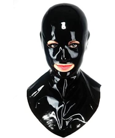 Latex Hood Unisex Rubber Executioner Mask - Black Eye Nose Mouth Holes - No Zipper - International Shipping - Buy Online on GoSupps.com