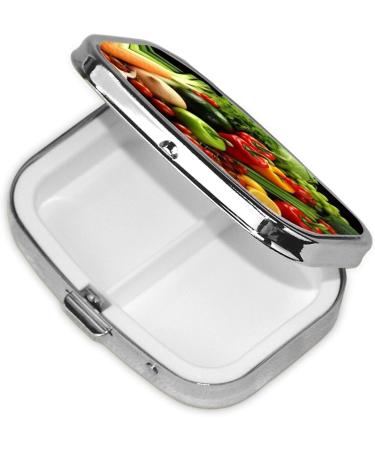 Shop Cute 2 Compartment Pill Box - Fresh Vegetables & Fruits Design Travel Organizer for Purse & Pocket - Buy Online on GoSupps.com