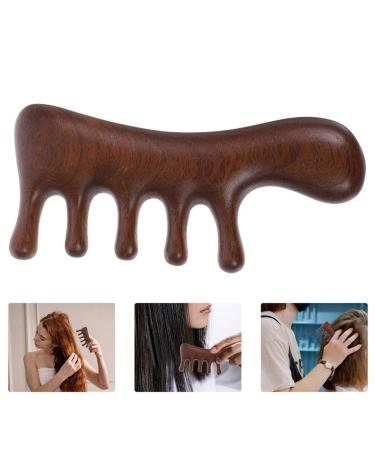 Patkaw Scalp Massage Comb Set - 2 Natural Wooden Wide Tooth Hair Combs | Antistatic Sandalwood Gua Sha & Head Massage Device - Buy Online on GoSupps.com