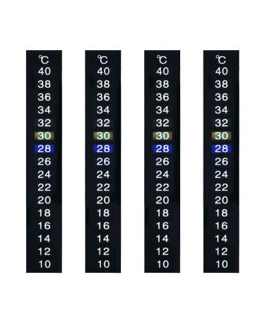 4 pieces of water temperature stickers self-adhesive aquarium thermometers digital aquarium thermometers suitable for keeping turtles reptiles and decorative fishing (black) - Buy Online on GoSupps.com