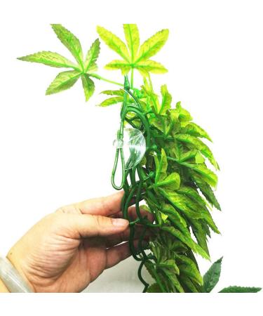 EXFEA 50cm Artificial Aquarium Plant - Hanging Plastic Green Decor for Reptiles & Aquariums - Buy Online on GoSupps.com