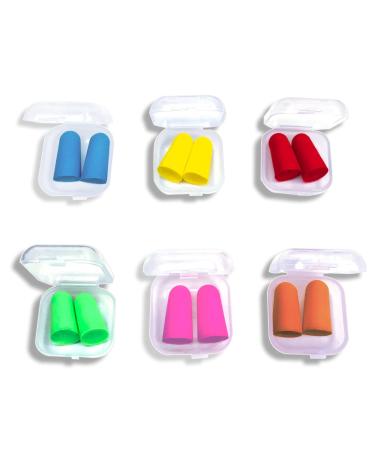 6 pair of foam earplugs soft foam plugs noise-reducing earplugs sleep-ear plugs soundproof earplugs for work study loud places