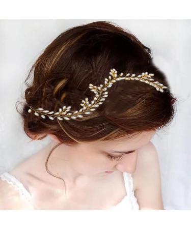 Fairvital Gold Sparkle Crystal Rhinestone Bride Hair Accessories - Wedding Headgear for Women & Girls - Buy Online on GoSupps.com