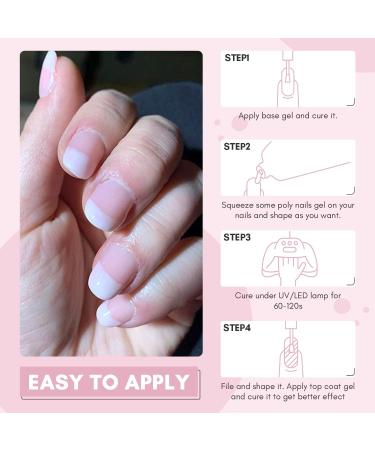 Makartt Poly Nail Gel 50ML Natural Pink Builder Gel Nail Gel Trendy Nail Art Design Nail Extension Gel Salon Nail Easy DIY at Home P-21 - Buy Online on GoSupps.com