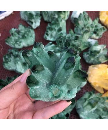 Gems for Decoration 260g Natural Crystal Green Ghost Crystal Cluster Aura Crystal - Buy Online on GoSupps.com