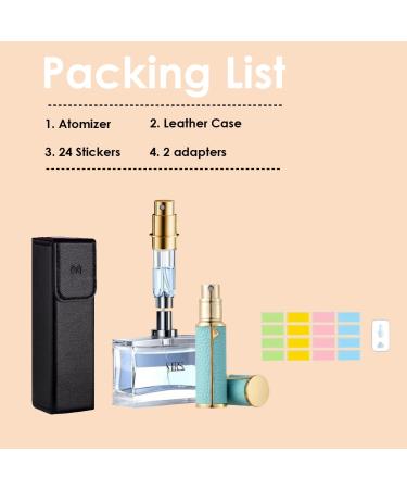 Travel Perfume Bottle Refillable - Genuine Leather Atomizer Leakproof Mini 5ml Sprayer for Purse & Trips - Ideal Gift (Black - Buy Online on GoSupps.com