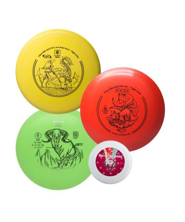 Yikun Disc Golf Starter Set PDGA Approved Beginners Discs Golf Set 4 in 1,Includes Driver,Mid-Range,Putter and Mini Marker|165-170g for Player