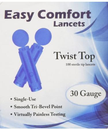Easy Comfort 30 Gauge Universal Twist Top Lancets - 100 Lancets (2 Pack)