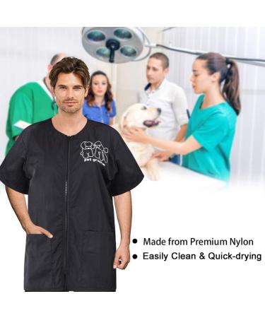 Shop XL Waterproof Antistatic Pet Groomer Uniforms | No Lifting Short-Sleeved Work Clothes for Men & Women - Ideal for Pet Shops - Buy Online on GoSupps.com