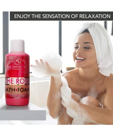 Rose Essential Oil Bath Foam 1000ml - Promotes Good Sleep - Beauty and Body Care - Aromatherapy Spa - Relaxing Bubble Bath - 1L Pack - Buy Online on GoSupps.com