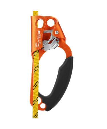 Climbing Ascender, Climbing Device Right Hand Climbing Rope Handle Clamp for 8mm-13mm Rope Rock Climbing Equipment Orange