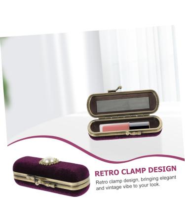  Mikinona Mikinona Lip Gloss Box Lip Holder Vintage Mirror Mini Lipsticks Jewelry Storage Organizer Purple Travel Lipstick Storage - Buy Online on GoSupps.com