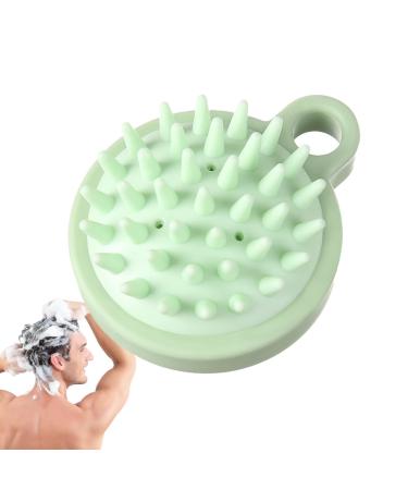 Shower head skin brush hairbrush with silicone bristles massage brushes for wet and dry head headmaker shower accessories for wife women father men husband teenager green