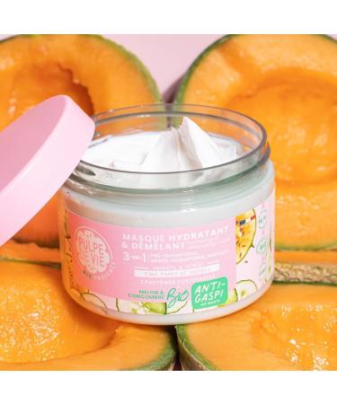 Pulpe de Vie - Certified Organic Hair Mask XL 300ml - Anti-waste! Melon - 3-in-1 Treatment for Damaged Hair - Moisturizes and Detangles - Eco-responsible - Buy Online on GoSupps.com