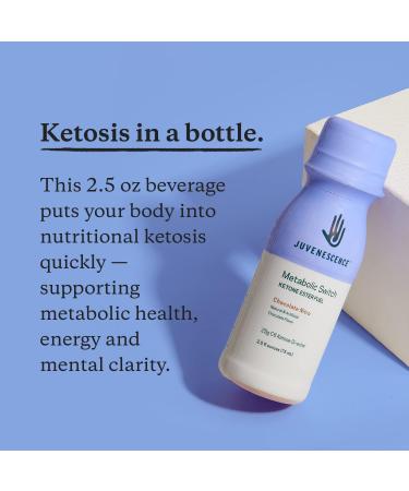 Juvenescence Metabolic Switch Ketone Drink - C6 Ketone Di-Ester (7 Count) - Fuel Ketosis with BHB - 2.5 Fl Oz x 7 - Buy Online on GoSupps.com