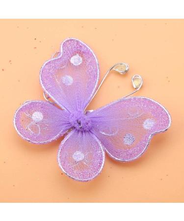 24pcs Purple Christmas Butterfly Ornaments - Glitter Mesh Wire Decor for Wedding Party, Clothing, Wall & Tree DIY Supplies - Buy Online on GoSupps.com
