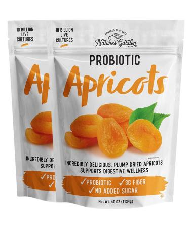 Nature's Garden Probiotic Apricots - Probiotic Dried Fruit, Plump Dried Apricots, No Added Sugar, Gluten-Free, Dairy-Free, Vegan  Bulk 40 Oz Bag (Pack of 2) Probiotic Apricot 2.5 Pound (Pack of 2)