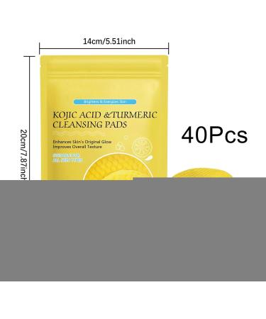 40 Turmeric Cleansing Pads - Natural Ingredients Turmeric Kojic Acidd Pads | Resurfacing Pads for Face | Infused Foaming exfoliatingg Pads for Refreshed and Rejuvenated Complexion - Buy Online on GoSupps.com
