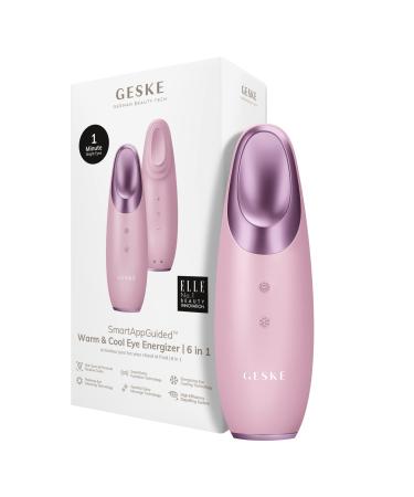 Geske |SmartAppGuided Warm & Cool Eye Energizer |6 in 1 |Eye massager |Massage device against dark circles |Remove tear bags and loopholes |Electrical eye massage pink - Buy Online on GoSupps.com
