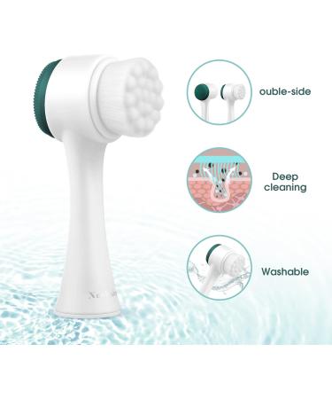 Newbealer Facial Cleansing Brush | 2-in-1 Soft Silicone Exfoliating Brush for Deep Cleansing & Makeup Removal - International Shipping Available - Buy Online on GoSupps.com