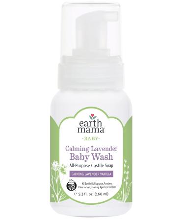 Earth Mama Calming Lavender Baby Wash with Gentle Castile Soap for Sensitive Skin, 5.3-Fluid Ounce