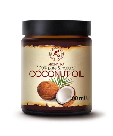 Coconut oil 100ml - Cocos nucifera - Indonesia - cold -pressed - 100% pure coconut oil glass jar - unaffected - intensive care for face - body - hair - skin - body care oil - Buy Online on GoSupps.com