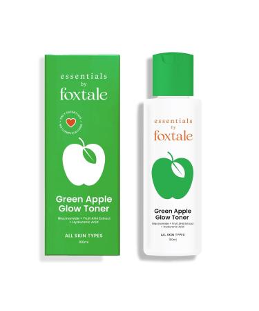 Foxtale Green Apple Glow Toner with Niacinamide | Fruit AHA Extract and Hyaluronic Acid | Clinically Proven Brightening Ingredients | All Skin Types | Men & Women - 100ml