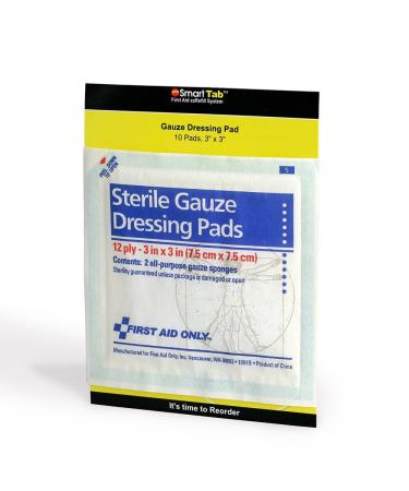 First Aid Only Sterile Gauze Dressing Pads | 3x3 | 5 Count | Pack of 6 | Fast International Shipping - Buy Online on GoSupps.com
