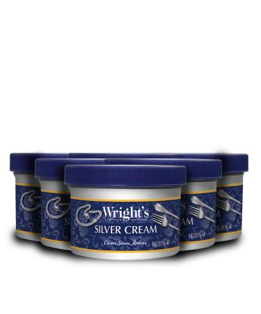 Wright's Silver Cleaner and Polish Cream - 6 Pack - 8 Ounce - Ammonia-Free - Gently Clean and Remove Tarnish without Scratching