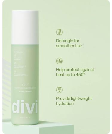 Divi 3-in-1 Leave-In Conditioner - Lightweight Hydrating Hair Detangler & Heat Protector - 6 Fl Oz | International Shipping Available - Buy Online on GoSupps.com