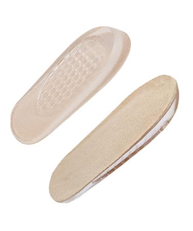 RGA 1cm Gel Height Increase Insoles Invisible Silicone Shoe Lifts for Men and Women  Soft and Shock Absorption Heel Lift Gel Cushion Shoe Insoles for All Shoe Types Beige (Height 1cm) EU 35-36/US W5-6