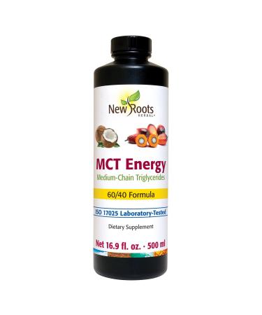 NEW ROOTS HERBAL MCT Energy 60/40 Oil Formula | Energy Support | Mental and Physical Energy Support | Non-GMO & Gluten-Free (500 ML)